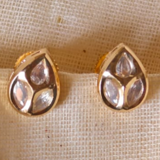 Gold-Triveni-Kundan-Studs