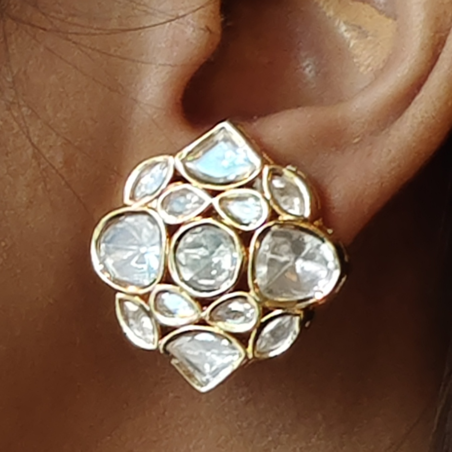 Jaipuri-Moissanite-Kundan-Studs
