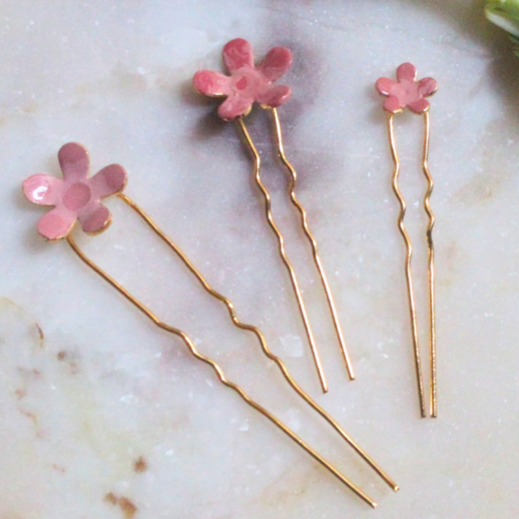 Pink-Flower-Enamel-Hair-Pin