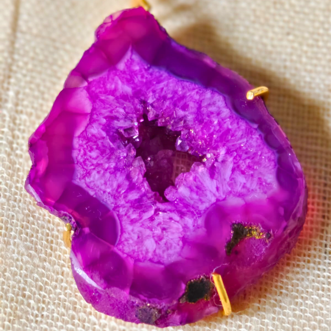 Purple-Druzy-Agate-Pendant