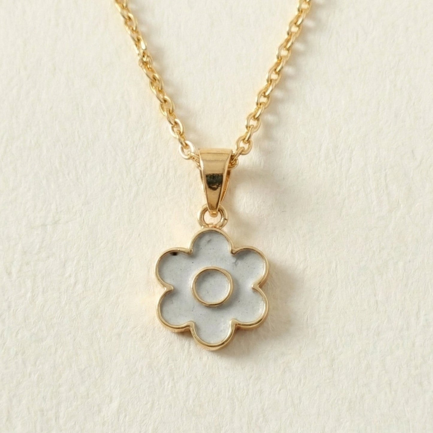 Floral Cement Pendant — part of the Cement Jewelry Trio by Kansya Jewelry