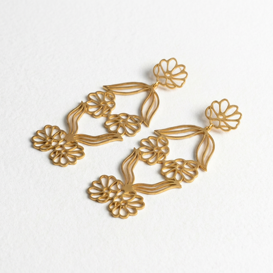 Gulnaar Floral Jaali Danglers