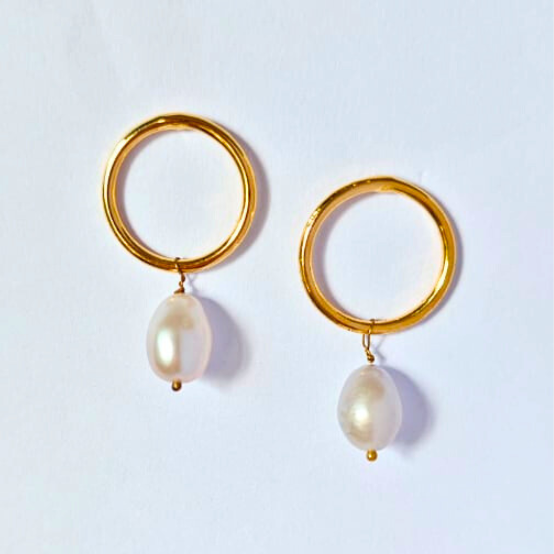 Halo Pearl Drop Earrings