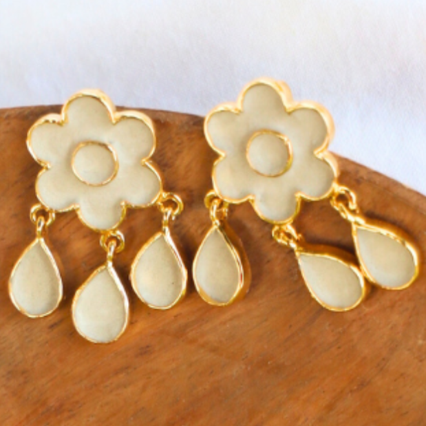 Floral-Cement-Drop-Ear-Danglers