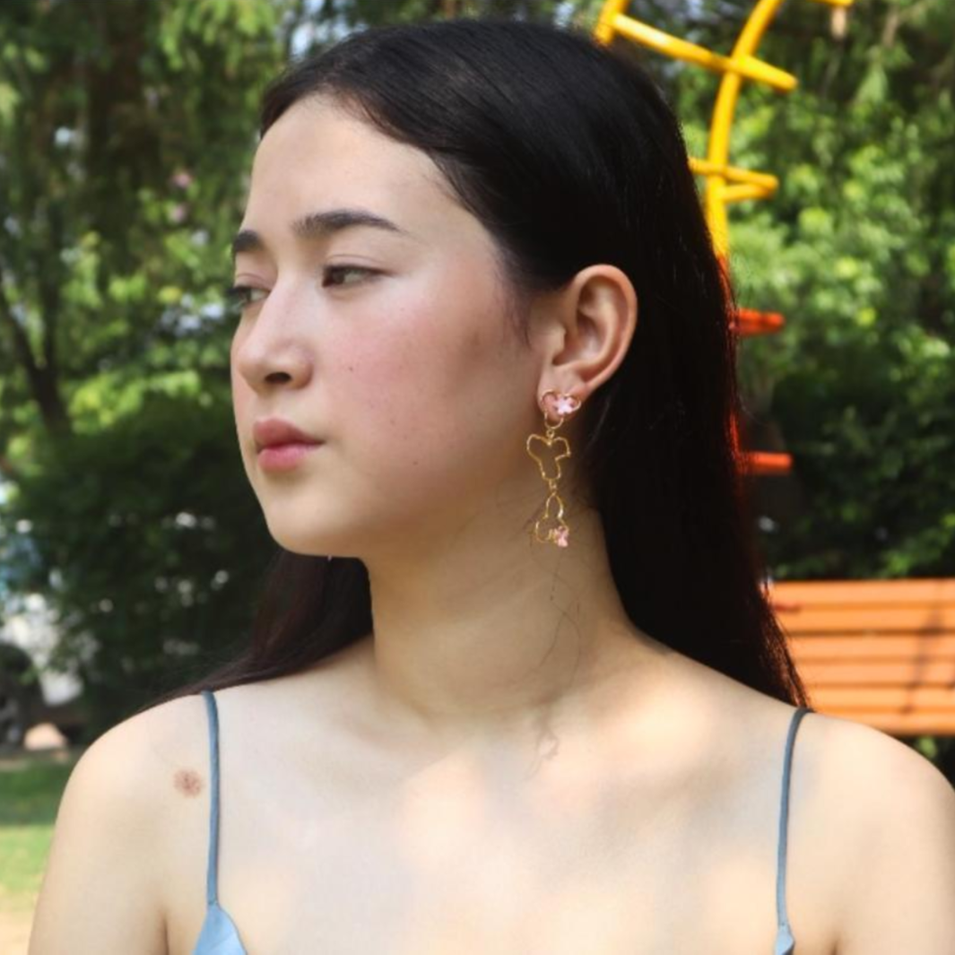 Pink Blossom Trio Earrings