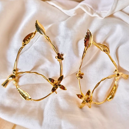 Gold-Plated-Big-Floral-Earrings