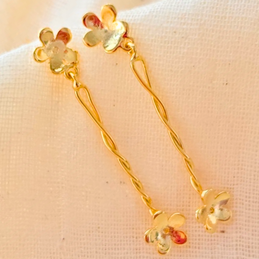 Gold-Platted-Flower-Earrings