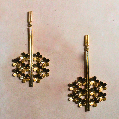 Golden-Cluster-Stem-Earrings