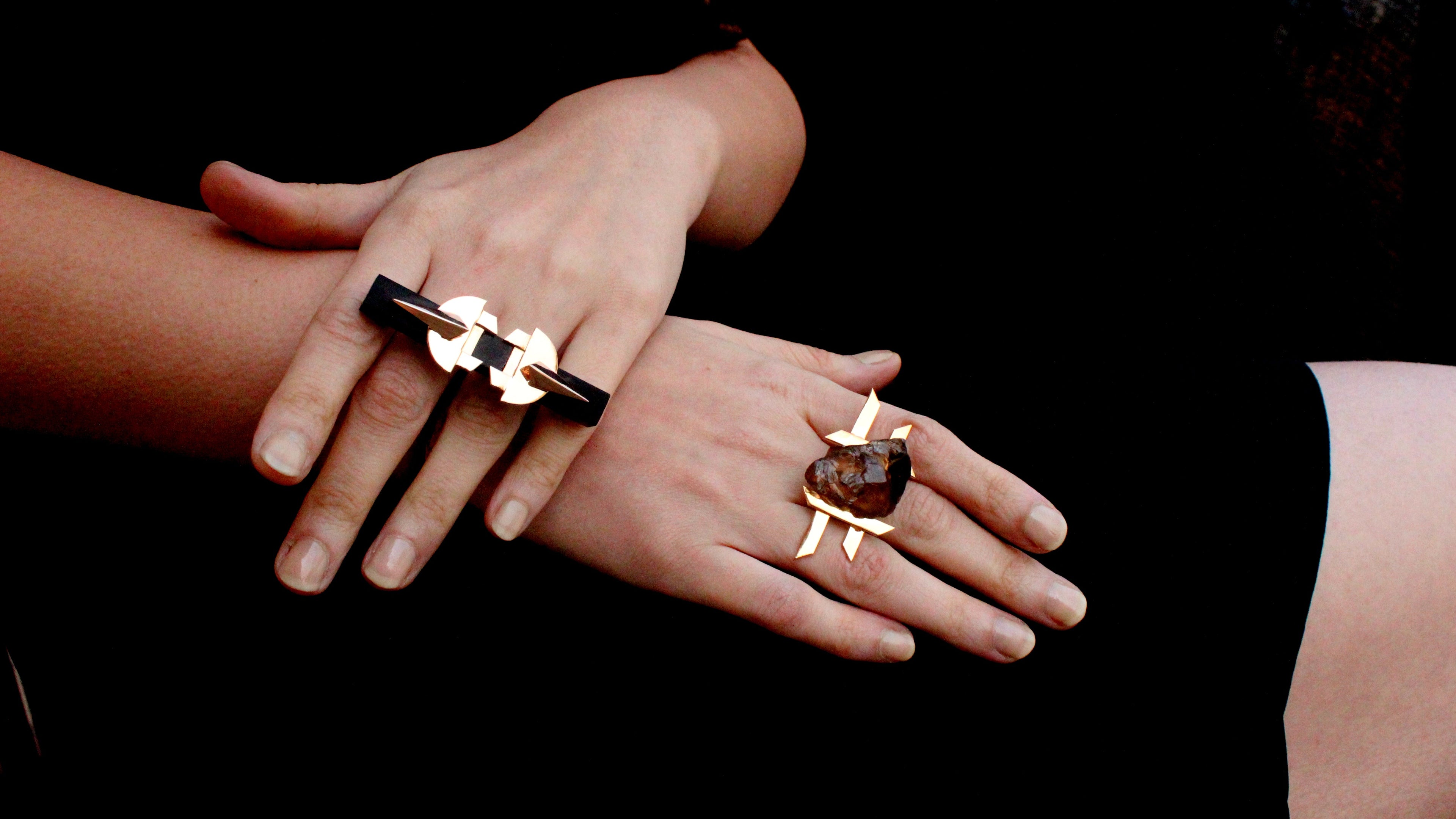 Smoky quarts ring
