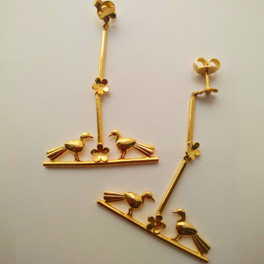 Love Birds Earrings — part of the Love Bird Earrings and Necklace Combo by Kansya Jewelry