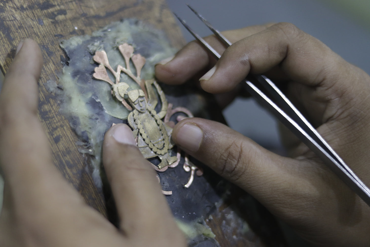 Handmade brass jewelry making process