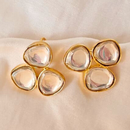 Trio-Moissanite-Kundan-Earrings