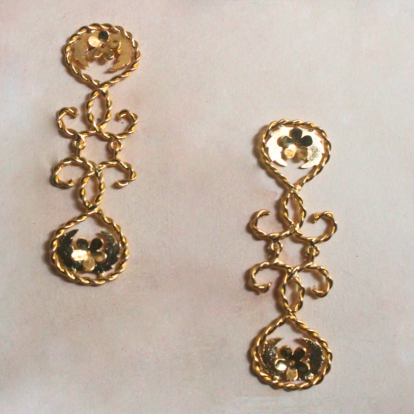 Twisted-Bloom-Cascade-Earrings