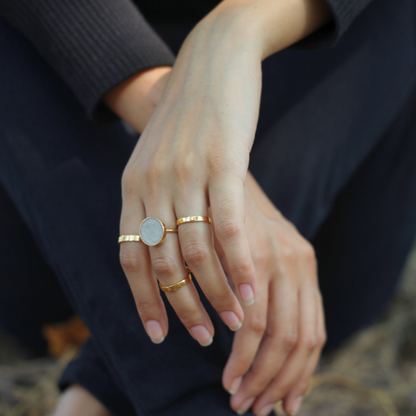stylized Cement Round Ring