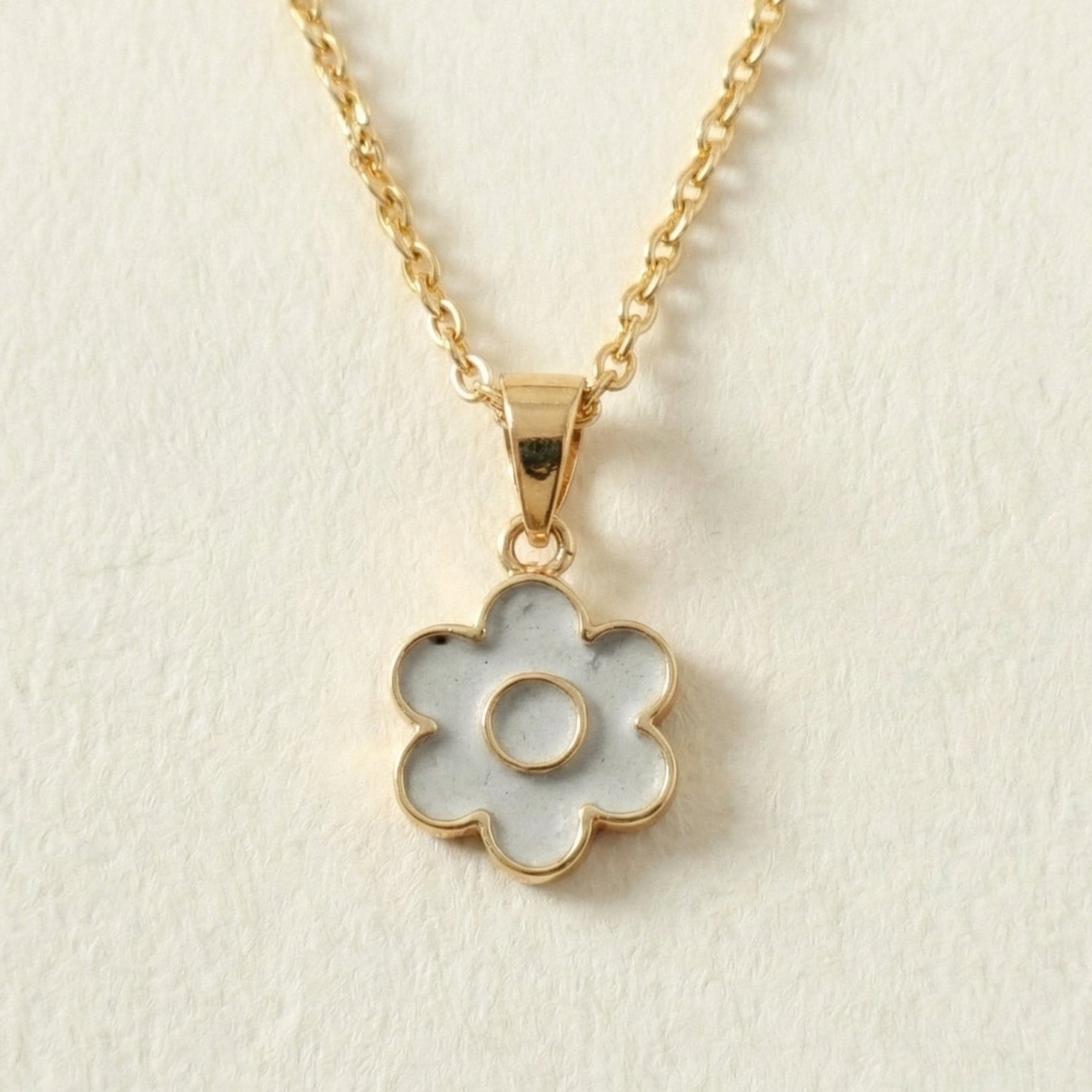Floral Cement Pendant — part of the Cement Jewelry Trio by Kansya Jewelry