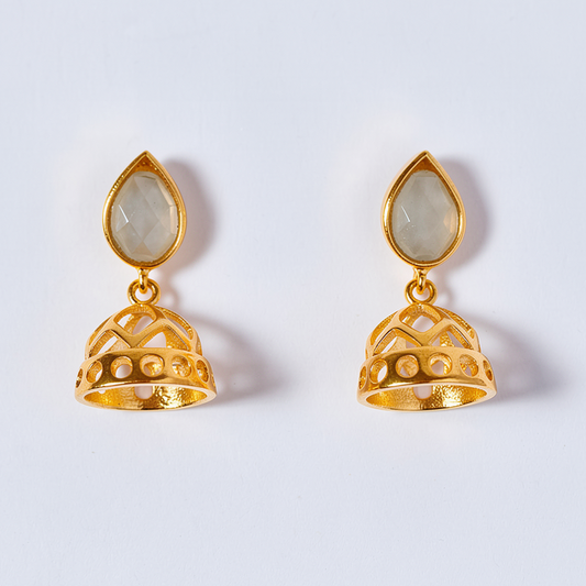 drop kundan jaali work on the jhumka