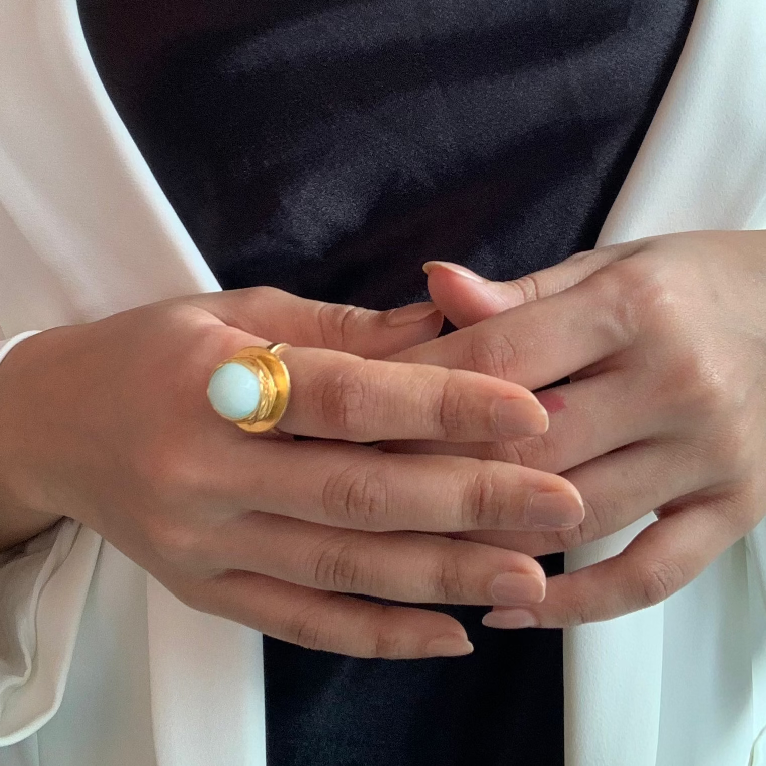 Light Blue Onyx Ring