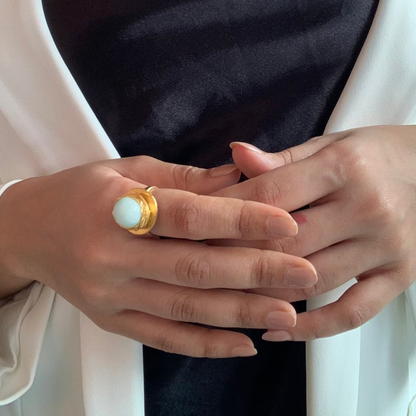 Light Blue Onyx Ring