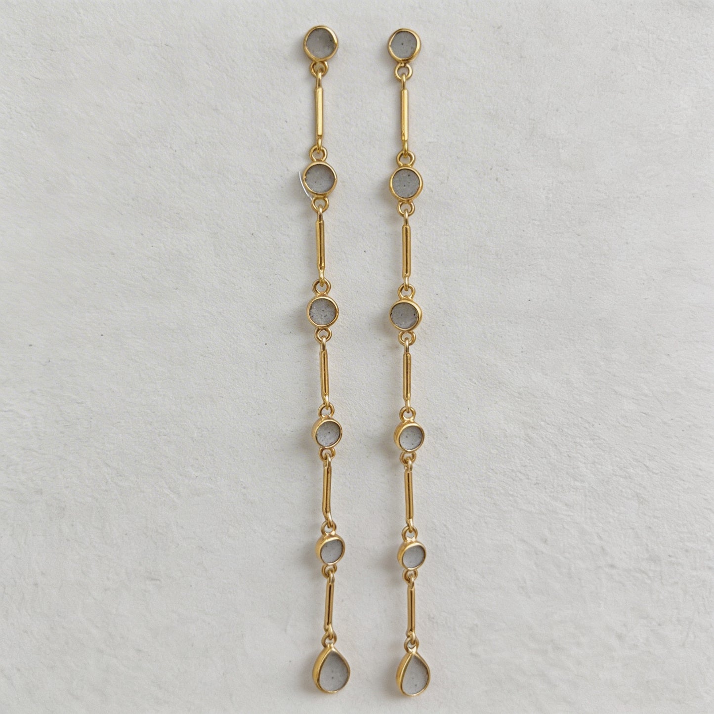 Meher shoulder drop cement earrings
