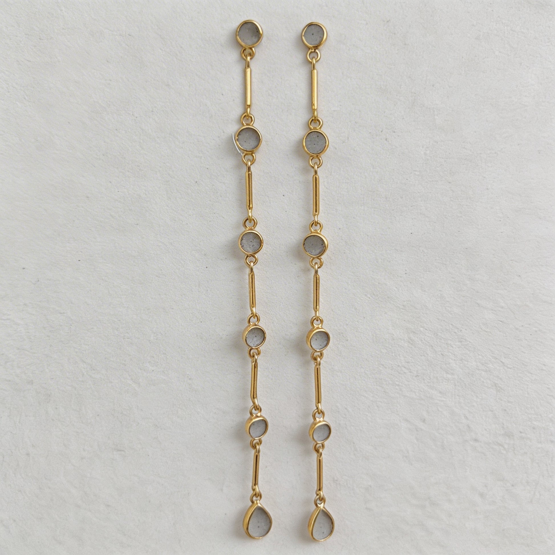 Meher shoulder drop cement earrings