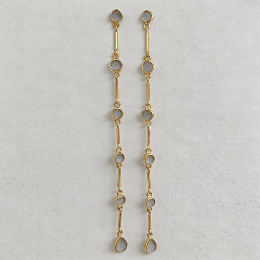Meher shoulder drop cement earrings