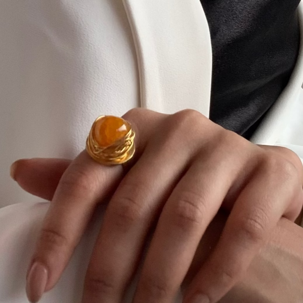  Orange Onyx Ring