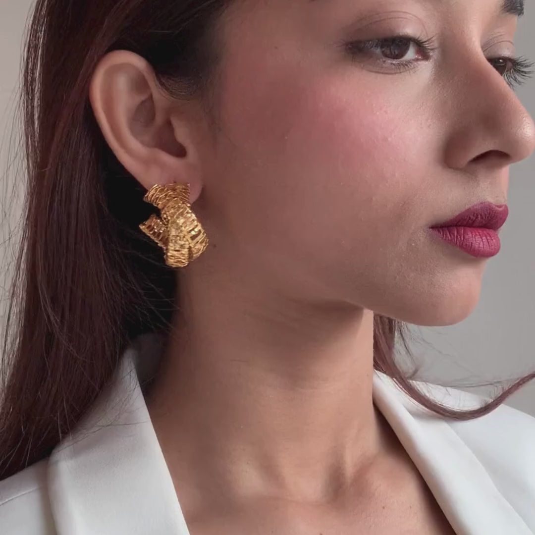 Aurora Gold Twist Studs