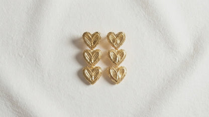Triple Heart Chilayi Drop Earrings
